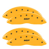 MGP 4 Caliper Covers Engraved Front & Rear MGP Yellow Finish Black Char 2006 Ford F-350 Super Duty - 10056SMGPYL