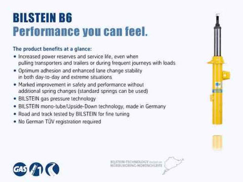 Bilstein B6 69-77 Audi 100 Series Front Monotube Shock Absorber - 24-632164