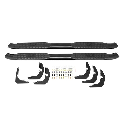 Westin 2014-2018 Chevrolet/GMC Silverado Sierra 1500 Dbl Cab PRO TRAXX 4 Oval Nerf Step Bars - Black - 21-23715