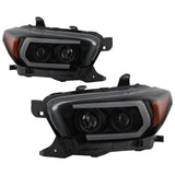 Spyder Toyota Tacoma 16-18 (TRD Model Only) Projector Headlights Black Smoke PRO-YD-TT16V1-SEQ-BSM - 5087553