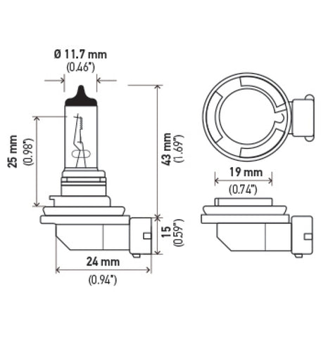 Hella H11 12V 55W Xenon White XB Bulb (Pair) - H71071262