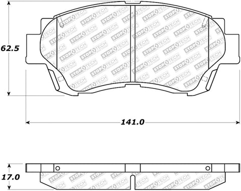 StopTech Street Select Brake Pads - Rear - 305.04760