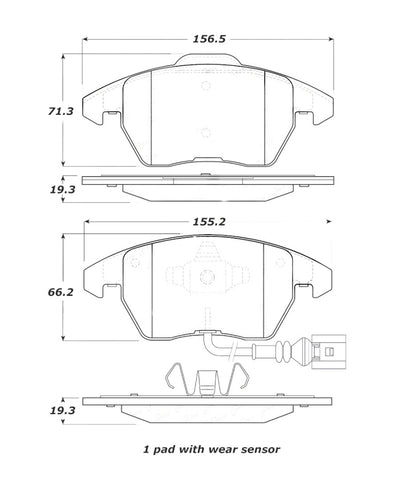 StopTech Street Touring 06-10 Audi A3 / 08-10 Audi TT / 06-09 VW GTI Jetta Front Pads - 308.11070