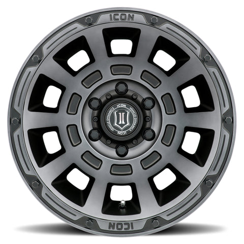 ICON Thrust 17x8.5 6x120 0mm Offset 4.75in BS Smoked Satin Black Tint Wheel - 2817859447SSBT