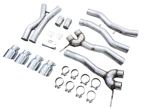 AWE Track Edition Catback Exhaust for BMW G8X M3/M4 - Chrome Silver Tips - 3020-43482