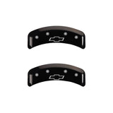 MGP 4 Caliper Covers Engraved Front & Rear Bowtie Black finish silver ch - 14026SBOWBK