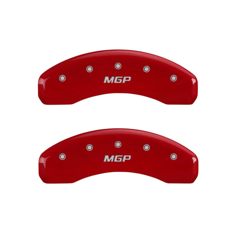 MGP 4 Caliper Covers Engraved Front & Rear MGP Red Finish Silver Characters 2018 Tesla S - 56003SMGPRD