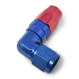 Russell Performance -8 AN Red/Blue 90 Degree Forged Aluminum Swivel Hose End - 613650