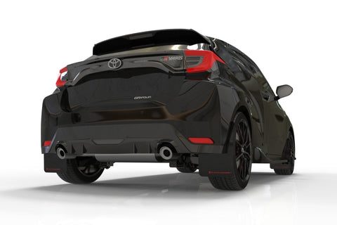 Rally Armor 20-22 Toyota GR Yaris Hatchback Black Mud Flap w/ Red Logo - MF74-UR-BLK/RD