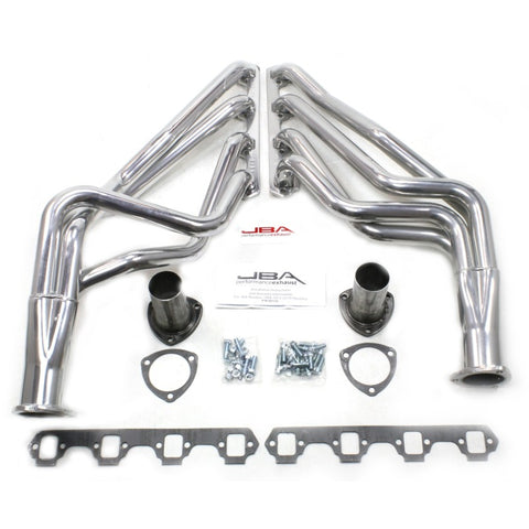 JBA 65-73 Ford Mustang 260-302/71-73 Ford 260-351W SBF 1-5/8in Primary Silver Ctd Long Tube Header - 6613SJS