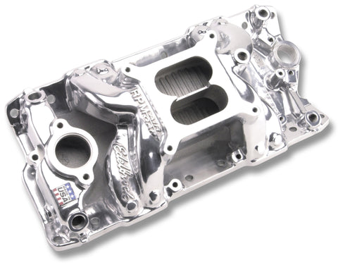 Edelbrock Polished S/B Chevy RPM Air-Gap Manifold - 75011