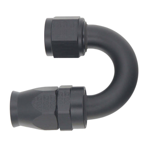 DeatschWerks 10AN Female Flare Swivel 180-Degree Hose End CPE - Anodized Matte Black - 6-02-0833-B