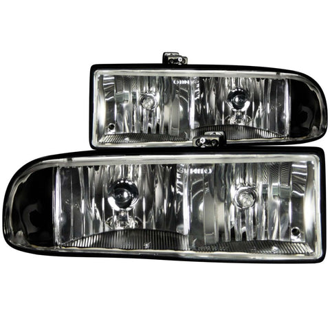 ANZO 1998-2005 Chevrolet S-10 Crystal Headlights Black - 111156