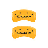 MGP 4 Caliper Covers Engraved Front & Rear Acura Yellow finish black ch - 39014SACUYL