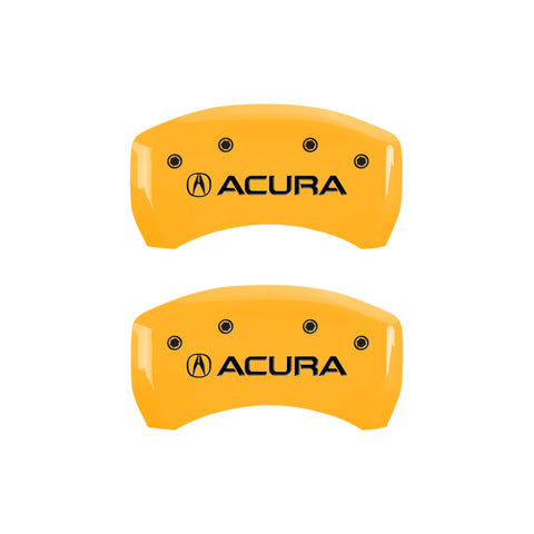 MGP 4 Caliper Covers Engraved Front & Rear Acura Yellow finish black ch - 39014SACUYL