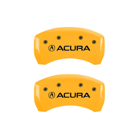 MGP 4 Caliper Covers Engraved Front & Rear Acura Yellow finish black ch - 39018SACUYL