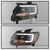 Spyder 15-17 Chevy Colorado Projector Headlights - Light Bar LED - Black (PRO-YD-CCO15-LBDRL-BK) - 5085283