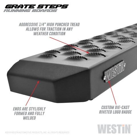 Westin Grate Steps Running Boards 83 in - Textured Black - 27-74765