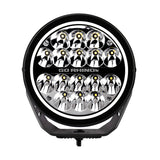 Go Rhino Xplor Blackout Series Round LED Driving Light w/DRL (Surface/Threaded Stud Mnt) 7in. - Blk - 750800711DRS