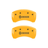 MGP 4 Caliper Covers Engraved Front & Rear Lincoln Yellow finish black ch - 36019SLCNYL