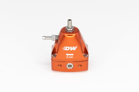 DeatschWerks DWR1000iL In-Line Adjustable Fuel Pressure Regulator - Orange - 6-1001-FRO