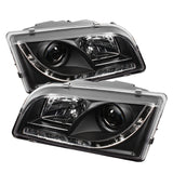 Spyder Volvo S40 97-03 Projector Headlights DRL Black High H1 Low H1 PRO-YD-VOS4097-DRL-BK - 5030351