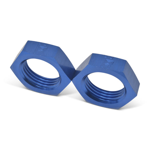 Russell Performance -8 AN Bulkhead Nuts 3/4in -16 Thread Size (Blue) - 661900