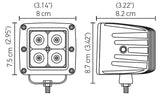 Hella HVF Cube 4 LED Off Road Kit - 3.1in 2X12W - 357204821