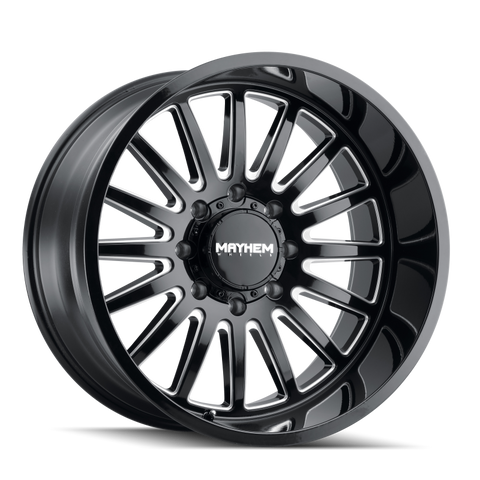 Mayhem 8114 Utopia 22x12 / 8x170 BP / -44mm Offset / 125.2mm Hub Black w/ Milled Spokes Wheel - 8114-22270BM