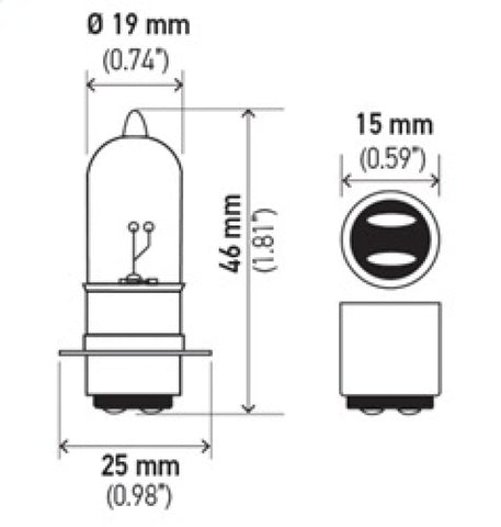 Hella Bulb 3603 12V 25/25W Px15D T6 - A3603