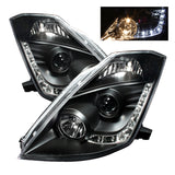 Spyder Nissan 350Z 03-05 Projector Headlights Halogen Model Only - DRL Black PRO-YD-N350Z02-DRL-BK - 5064738