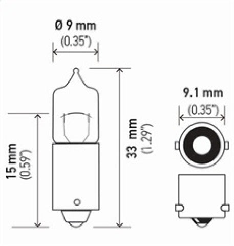 Hella Bulb H10W 12V 10W Ba9S T3 8Gh - H10W