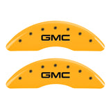 MGP 4 Caliper Covers Engraved Front & Rear GMC Yellow finish black ch - 34003SGMCYL