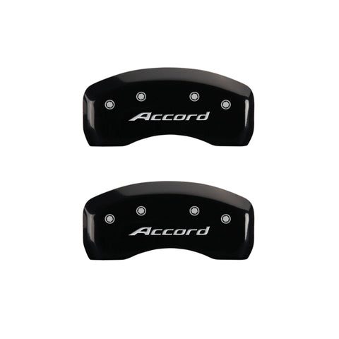 MGP 4 Caliper Covers Engraved Front Accord Engraved Rear Accord Black finish silver ch - 20219SACCBK