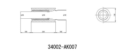 HKS UNIVERSAL EX H/M SUS 130-65 (MOQ: 8pcs) - 34002-AK007