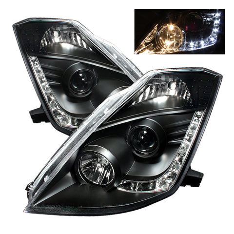 Spyder Nissan 350Z 03-05 Projector Headlights Xenon DRL Blk High H1 Lw D2R PRO-YD-N350Z02-HID-DRL-BK - 5032225