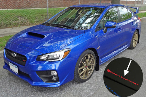 Rally Armor 15-21 Subaru WRX/STI (Sedan ONLY) Black UR Mud Flap w/ Blue Logo - MF32-UR-BLK/BL