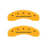 MGP 4 Caliper Covers Engraved Front & Rear Durango Yellow Finish Black Char 2007 Dodge Durango - 12043SDG1YL