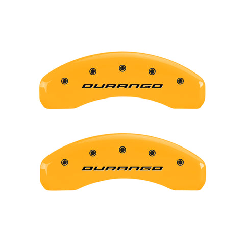 MGP 4 Caliper Covers Engraved Front & Rear Durango Yellow Finish Black Char 2007 Dodge Durango - 12043SDG1YL