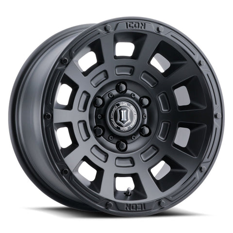 ICON Thrust 17x8.5 6x120 0mm Offset 4.75in BS Satin Black Wheel - 2817859447SB