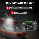 XK Glow SAR360 Light Bar Kit Emergency Search and Rescue Light System White (2)36In (2)20In - XK-SAR360-2211W