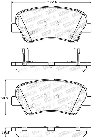 StopTech Street Brake Pads - Front - 308.15430