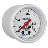 Autometer Marine White 2-1/16in 35 PSI Mechanical Water Pressure Gauge - 200772