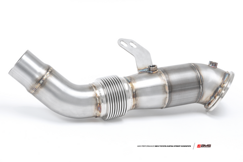 AMS Performance 2020+ Toyota Supra A90 Street Downpipe w/GESI Catalytic Converter - AMS.38.05.0001-2