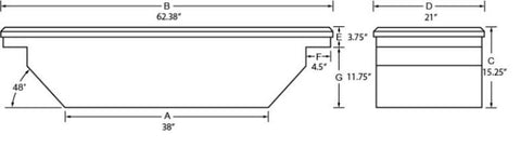 Tradesman Aluminum Single Lid Cross Bed Truck Tool Box (63in.) - Black - 79304