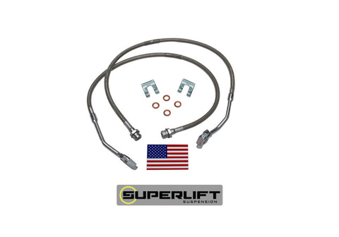 Superlift 79-86 GM Pickup/Blazer/Suburban w/ 8-12in Lift Kit (Pair) Bullet Proof Brake Hoses - 91355