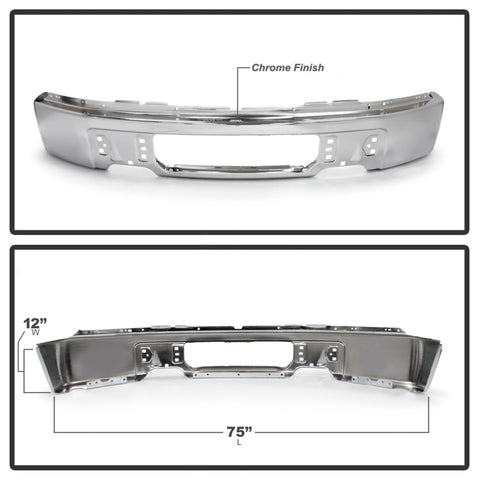 Spyder Ford F150 09-14 w/o Fog Light Hole Front Bumper - Chrome (OEM # 9L3Z17757A) - 9948473