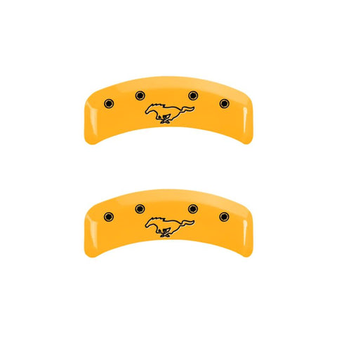 MGP 4 Caliper Covers Engraved Front Mustang Rear Pony Yellow Finish Black Char 2004 Ford Mustang - 10095SMPYYL