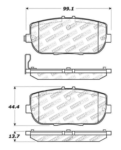 StopTech OE Fit Rear Sport Brake Pads - 309.11800