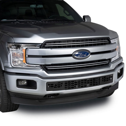 Putco 11-14 Ford F-150 - EcoBoost Bumper Grille Inserts - Black SS Punch w/ 10in Luminix Light Bar - 88182L